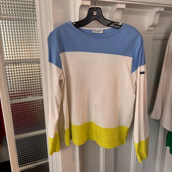 SAINT JAMES Women’s Long Sleeve Color block Top 100% Cotton Size US 6 - Picture 3 of 11